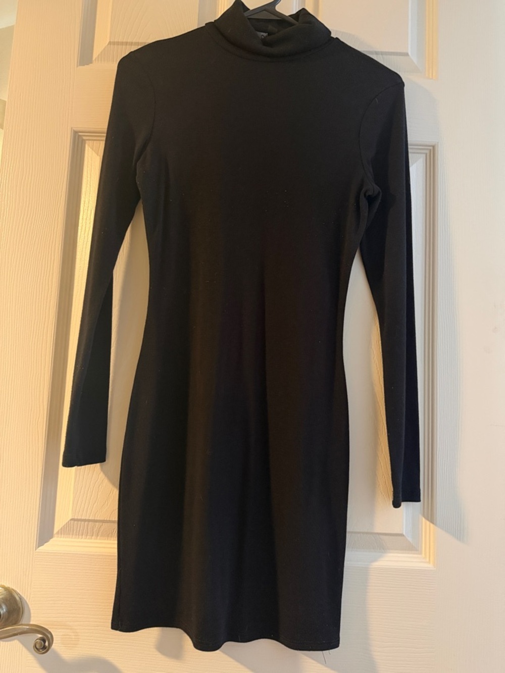 Classic Black Long-Sleeve Turtleneck Dress
